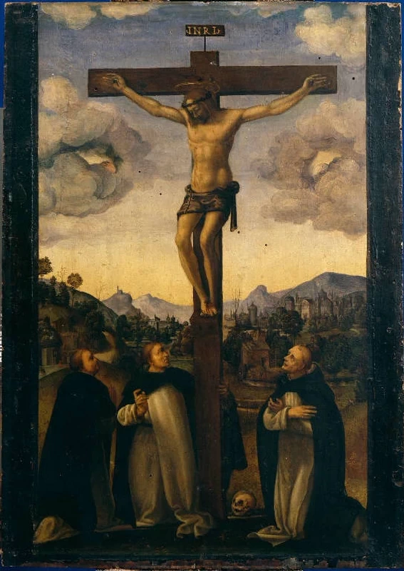 Cristo crocifisso con Girolamo Savonarola e monaci domenicani - Accademia Carrara, Bergamo